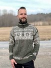 Nordlys mønstret modell Bretind- en litt tynnere ull genser i Grønn og natur  - UTGÅENDE MODELL-  thumbnail