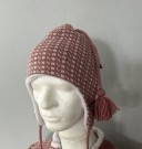 Islender lue rosa og natur, onesize,  hvit fleece innvendig thumbnail