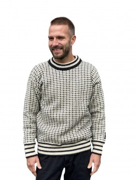 Nordlys klassisk Islender ullgenser for dame og herre, natur og koksgrå.