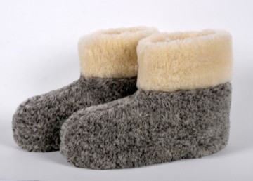 Nordlys ull tøfler – grå natur