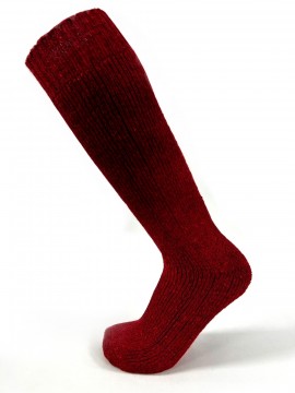 Nordlys tykk og varm Ullstrømpe – Mørk Rød 80% ull