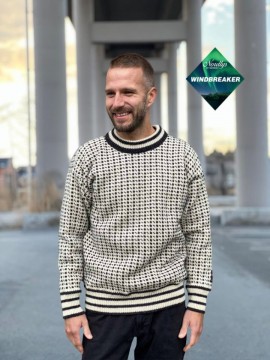 Nordlys klassisk Islender ullgenser til dame og herre rund hals vindtett natur koksgrå