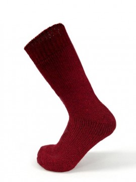 5 Par Nordlys tykke og varme Ullsokker – Mørk rød – 80% ull
