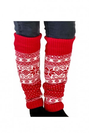 Nordlys Mønstret leggvarmer rød natur