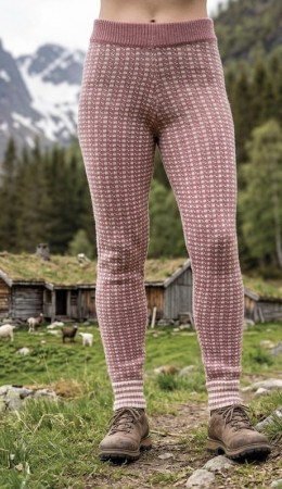 Ullbukse Islender rosa og natur, 100% lammeull
